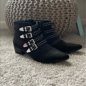 Express black studded booties